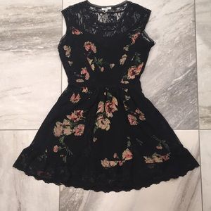 Black floral and lace Buffalo dress.